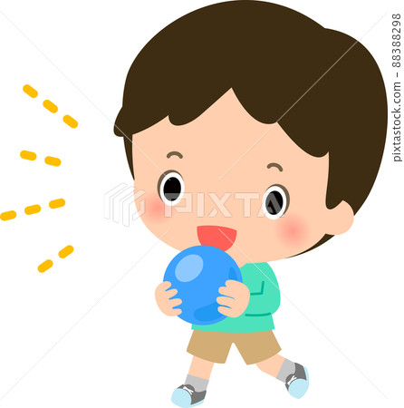 一個帶球的微笑男孩 一個帶球的微笑男孩 88388298