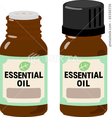 A bottle of essential oil with an open lid 88388356