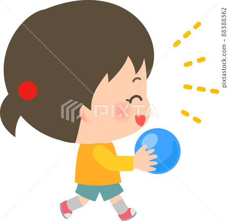 有球的微笑女孩 88388362