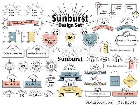 Sunburst Design Set Simple Heading Frame Set Sunburst Design Set Simple Heading Frame Set 88390545