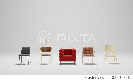Chair placed in white space Chair placed in white space 88391798