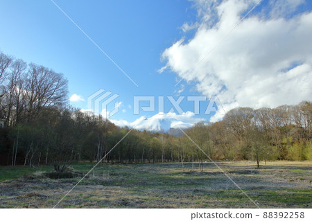 Mt. Asama Spring snow cover Mt. Asama Spring snow cover 88392258