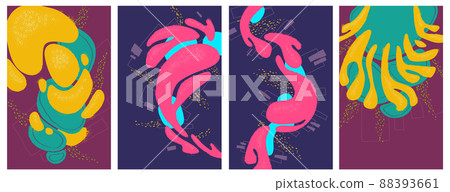 Abstract art posters with paint stains Abstract art posters with paint stains 88393661