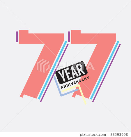 77th Years Anniversary Logo Birthday Celebration Abstract Design Vector Illustration. 88393998