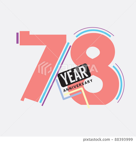 78th Years Anniversary Logo Birthday Celebration Abstract Design Vector Illustration. 78th Years Anniversary Logo Birthday Celebration Abstract Design Vector Illustration. 88393999