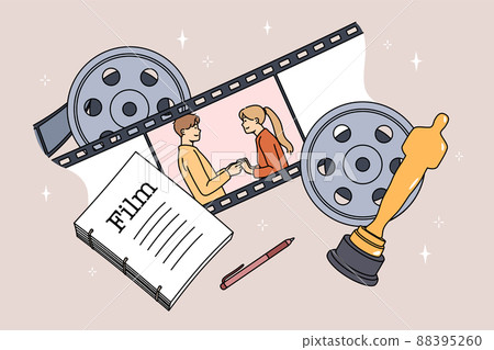 Movie characters in romantic love story 88395260