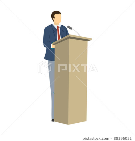 Business man giving a presentation in a... - Stock Illustration ...