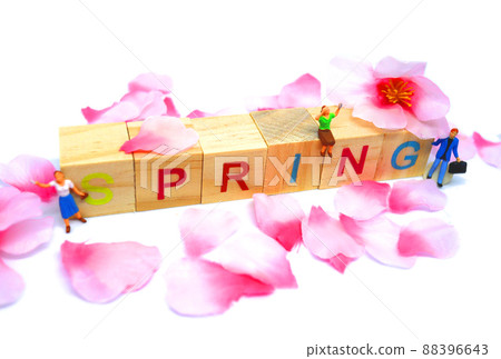 Wooden alphabet block SPRING and people Wooden alphabet block SPRING and people 88396643