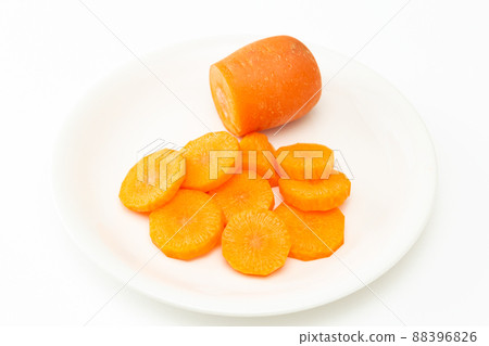 Cut carrot white background Cut carrot white background 88396826