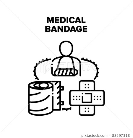 Medical Bandage Vector Concept Black Illustration 88397318