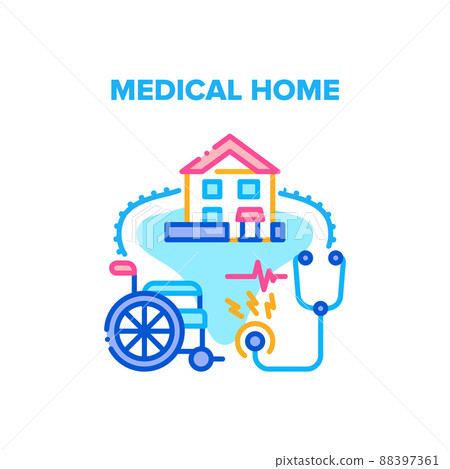 Medical Home Vector Concept Color Illustration 88397361