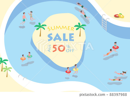 夏季銷售設計池插圖 88397988