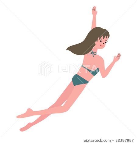Illustration of a swimming woman Illustration of a swimming woman 88397997