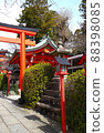 Torii and lanterns at a shrine famous for marriage 88398085