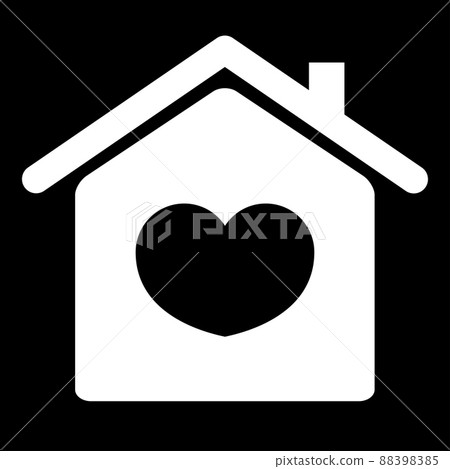 Home love icon vector design template. isolate on black Home love icon vector design template. isolate on black 88398385