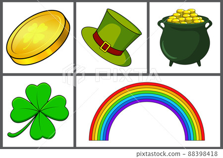 saint patricks day icons vector set illustration isolated on white background saint patricks day icons vector set illustration isolated on white background 88398418