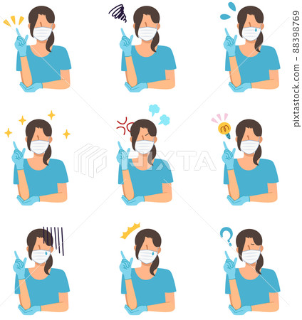 一名戴著口罩的醫務人員的插圖 一名戴著口罩的醫務人員的插圖 88398769
