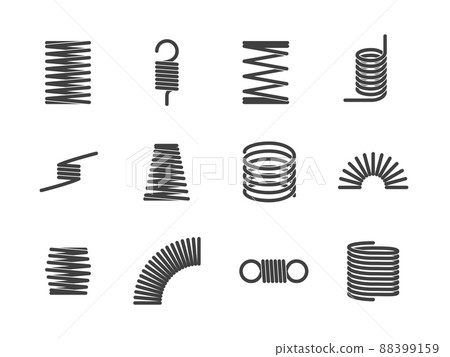 Metal spiral flexible wire elastic spring icons i 88399159