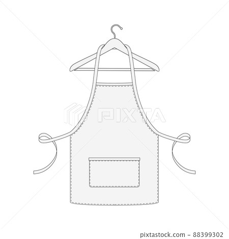 Kitchen apron on hanger isolated on white background 88399302