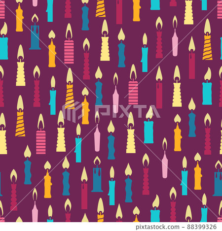 Colorful birthday candles seamless pattern 88399326