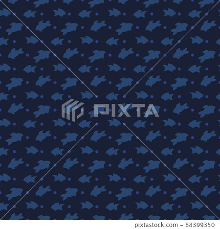 FIshes silhouettes seamless pattern design - sea or ocean FIshes silhouettes seamless pattern design - sea or ocean 88399350