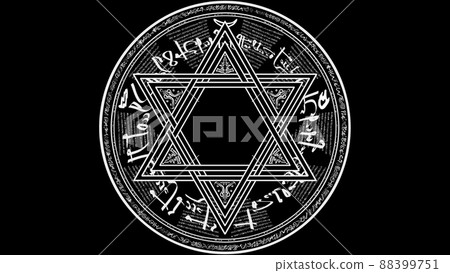 Magic circle on black background 88399751