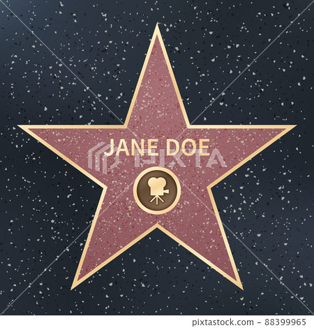 Hollywood movie actor celebrity walk of fame star. Illustration 88399965