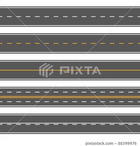 Horizontal straight seamless roads. Modern asphalt repetitive highways 88399976