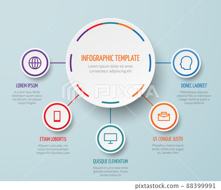 business infographic elements with steps and options 88399991