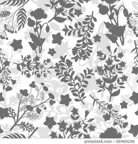 Grey floral seamless pattern design Grey floral seamless pattern design 88400286