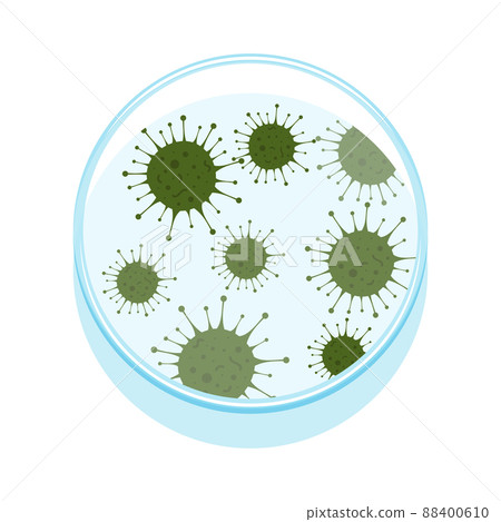 illustration of petri dish with microbes 88400610