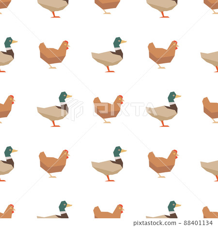 Ducks and chickens seamless pattern 88401134