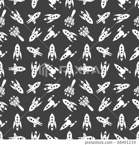 Spaceships and rockets seamless pattern Spaceships and rockets seamless pattern 88401219