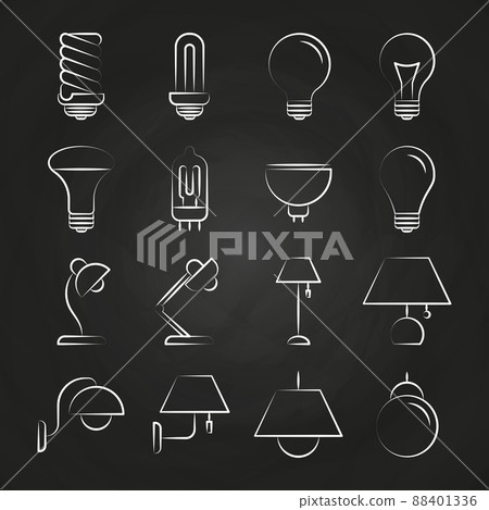 Hand drawn lamp icons collection-插圖素材 [88401336] - PIXTA圖庫