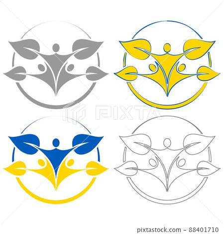 Ukraine color family abstract silhouette 88401710