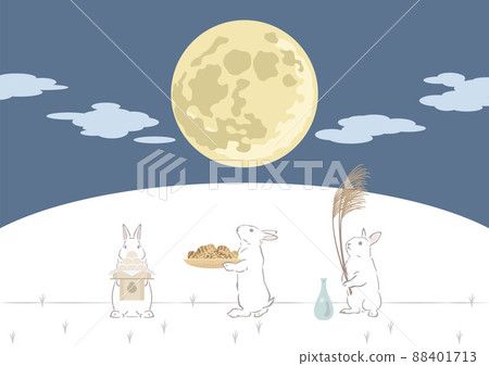 Rabbit moon viewing-preparation of offerings 88401713