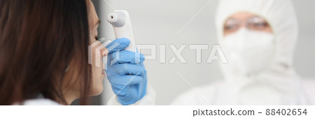 Medical worker in protective uniform 88402654