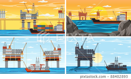 Set of oil petrol and gas relevant scene 88402893