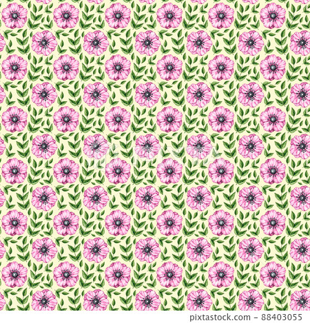 Watercolor pattern with wildflowers and flowers Watercolor pattern with wildflowers and flowers 88403055