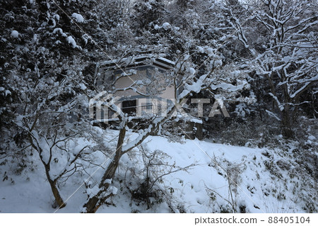 Kitakami City, Iwate Prefecture, Gokurakuji Temple in winter Kitakami City, Iwate Prefecture, Gokurakuji Temple in winter 88405104