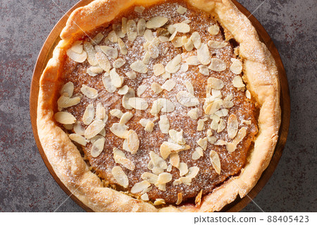English traditional dessert Bakewell Pudding cake close-up. horizontal top view 88405423