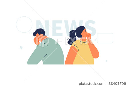 People shocked and frightened by the disastrous news 88405706