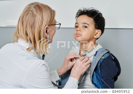 Cute little boy having medical treatment during visit pediatrician in hospital Cute little boy having medical treatment during visit pediatrician in hospital 88405952