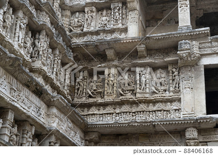 Carved deities at Rani Ki Vav, Pattan, Gujarat, India 88406168
