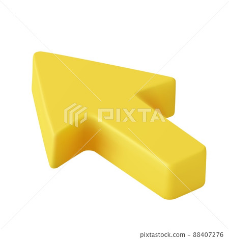 3d Yellow volumetric web arrow. 88407276