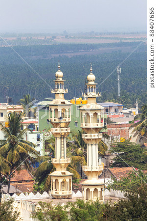 View of Masjid Tombs and Landscape from Channagiri Fort, Devanagare, Karnataka, India View of Masjid Tombs and Landscape from Channagiri Fort, Devanagare, Karnataka, India 88407666