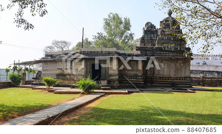 Side View of Sri Rameswara Temple, Kudli,  Shivamoga, Karnataka, India 88407685
