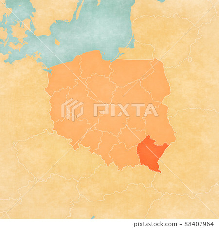 Map of Poland - Subcarpathia 88407964