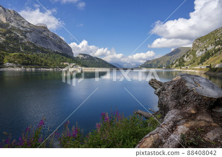 View of Lago Fedaia and Marmolada. Dolomites. View of Lago Fedaia and Marmolada. Dolomites. 88408042