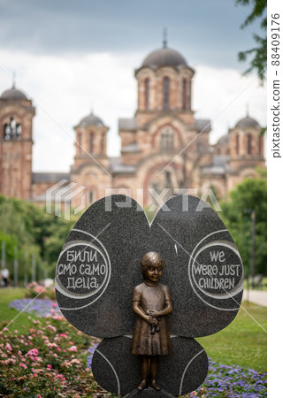 Monument to children killed in NATO bombing of Serbia in 1999 in Belgrade Monument to children killed in NATO bombing of Serbia in 1999 in Belgrade 88409176